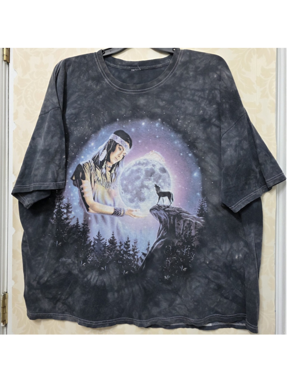 2000s Graphic Tee Vtg The Mountain Native American Tribal Wolf T-Shirt 3X Y2K